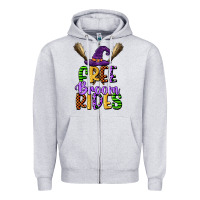 Heather Grey free broom rides Zipper Hoodie - CowGirlArtShop