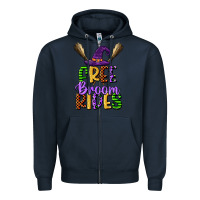 Navy free broom rides Zipper Hoodie - CowGirlArtShop