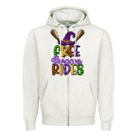 Oatmeal Heather free broom rides Zipper Hoodie - CowGirlArtShop