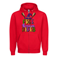 Red free broom rides Zipper Hoodie - CowGirlArtShop