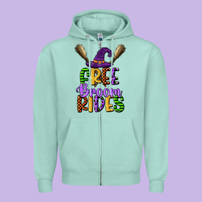 Free Broom Rides Zipper Hoodie Designed By Cowgirlartshop