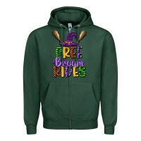 Sports Green free broom rides Zipper Hoodie - CowGirlArtShop