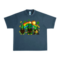 Midnight Navy St. Patrick's afro gnomies with rainbow Urban Heavy Tee - BundleAndBundleShop