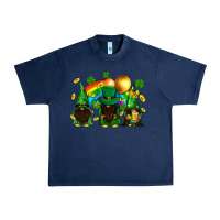 Navy St. Patrick's afro gnomies with rainbow Urban Heavy Tee - BundleAndBundleShop
