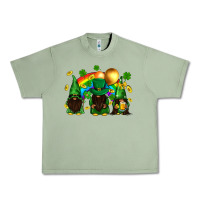 Oil Green St. Patrick's afro gnomies with rainbow Urban Heavy Tee - BundleAndBundleShop