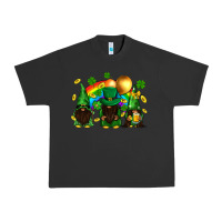 Pigment Black St. Patrick's afro gnomies with rainbow Urban Heavy Tee - BundleAndBundleShop