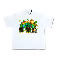 White St. Patrick's afro gnomies with rainbow Urban Heavy Tee - BundleAndBundleShop