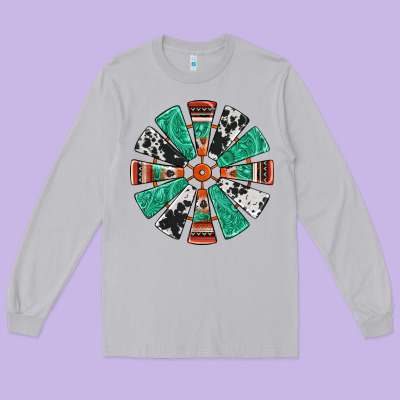 Western Windmill Long Sleeve Tee Designed By Jasminsmagicworld