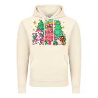 Vintage Artic Unicorn Christmas trees Vintage Hoodie - NancyCooperArtShop