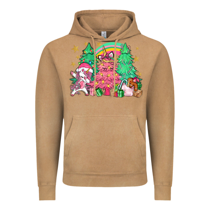 Unicorn Christmas Trees Vintage Hoodie by NancyCooperArtShop | Teevron
