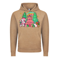 Vintage Coffee Unicorn Christmas trees Vintage Hoodie - NancyCooperArtShop