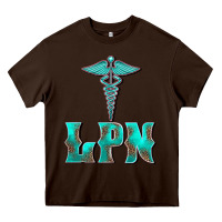 Chocolate Brown licensed practical nurse medical symbol Heavy Core Tee - BarkalooDesign