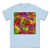 Dusty Blue Mardi Gras Lobster Seamless Pattern Classic Tee - BundleAndBundleShop