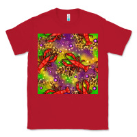 Red Mardi Gras Lobster Seamless Pattern Classic Tee - BundleAndBundleShop