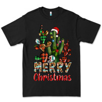 Black merry christmas cactus western Premium Tee - BarkalooDesign