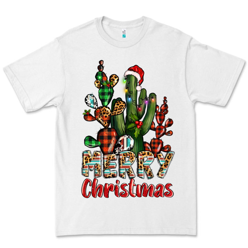 Merry Christmas Cactus Western Premium Tee by BarkalooDesign | Teevron