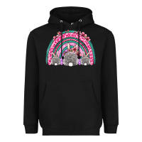 Black Easter bunny rainbow Heavyweight Hoodie - OliviaCreatesArt