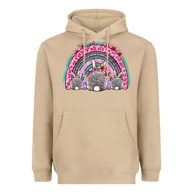 Easter Bunny Rainbow Heavyweight Hoodie by OliviaCreatesArt | Teevron