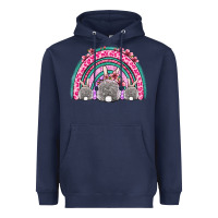 Navy Easter bunny rainbow Heavyweight Hoodie - OliviaCreatesArt