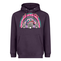 Plum Easter bunny rainbow Heavyweight Hoodie - OliviaCreatesArt