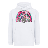 White Easter bunny rainbow Heavyweight Hoodie - OliviaCreatesArt