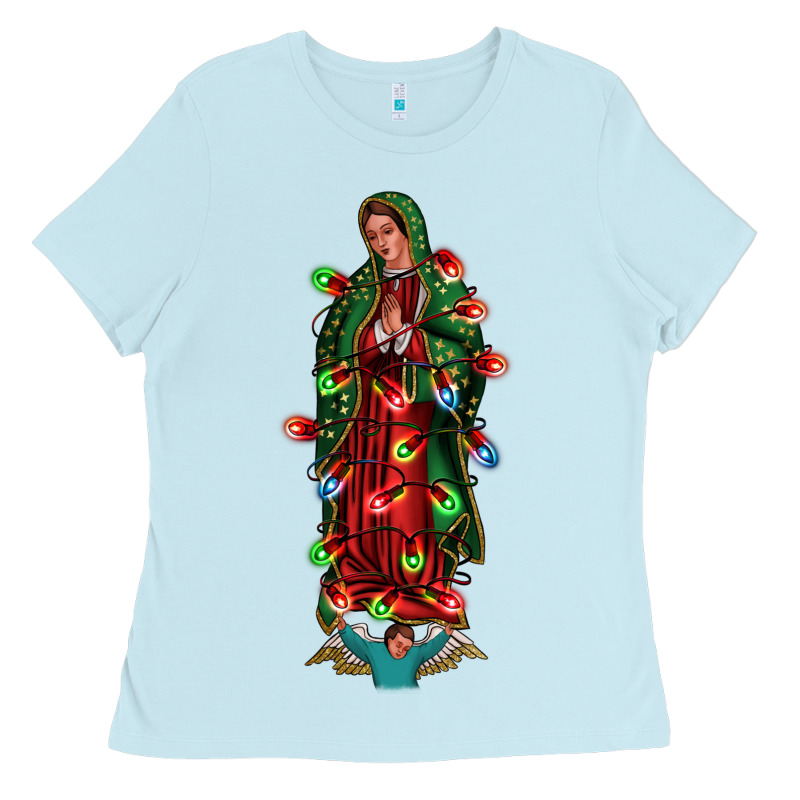 Our Lady Of Guadalupe Christmas Ladies Tee by Jasminsmagicworld | Teevron