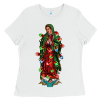 White our lady of Guadalupe Christmas Ladies Tee - Jasminsmagicworld