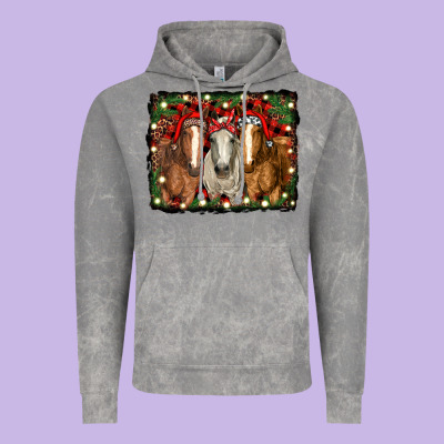 Christmas Horses Vintage Hoodie Designed By Ranaportraitstore