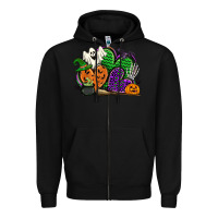 Black halloween heart Zipper Hoodie - CowGirlArtShop