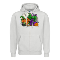 Dove Grey halloween heart Zipper Hoodie - CowGirlArtShop