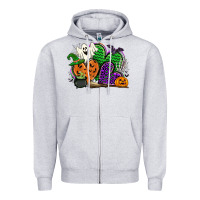 Heather Grey halloween heart Zipper Hoodie - CowGirlArtShop
