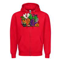 Red halloween heart Zipper Hoodie - CowGirlArtShop