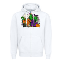 White halloween heart Zipper Hoodie - CowGirlArtShop
