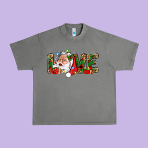 Love And Santa With Gift Boxes Urban Heavy Tee Designed By Bundleandbundleshop