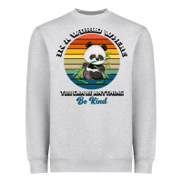 Heather Grey In a world where you can be anything be kind Heavyweight Sweatshirt - Bettercallsaul