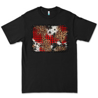 Black distressed cowhide leopard christmas background Premium Tee - Jasminsmagicworld