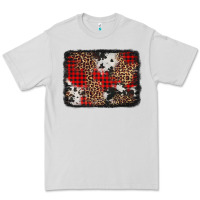 Dove Grey distressed cowhide leopard christmas background Premium Tee - Jasminsmagicworld