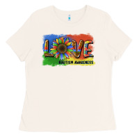Bone sunflower love autism awareness Ladies Tee - BarkalooDesign