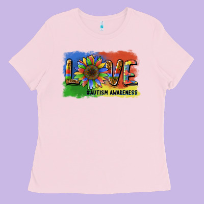 Sunflower Love Autism Awareness Ladies Tee Designed By Barkaloodesign