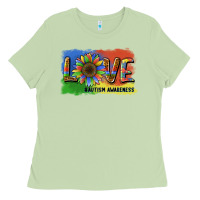Matcha sunflower love autism awareness Ladies Tee - BarkalooDesign