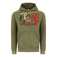 Vintage Olive love christmas black santa Vintage Hoodie - MaliasSmallBusiness