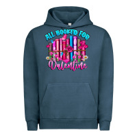 Pigment Midnight Navy All Booked For Valentines Urban Hoodie - CowhideDigitalArt