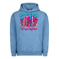 Pigment Pebble Blue All Booked For Valentines Urban Hoodie - CowhideDigitalArt