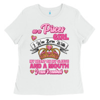 White As A Pisces Girl I Was Born With My Heart On My Sleeve And A Mouth Ladies Tee - Jasminsmagicworld