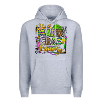 Heather Grey mardi gras princess Premium Hoodie - OliviaCreatesArt