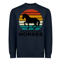 Navy Just A Girl Who Loves Horses Heavyweight Sweatshirt - Bettercallsaul