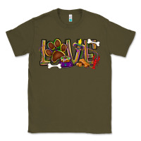 Army Green Mardi Gras love dog paw Classic Tee - BundleAndBundleShop