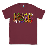 Burgundy Mardi Gras love dog paw Classic Tee - BundleAndBundleShop