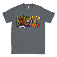 Charcoal Heather Mardi Gras love dog paw Classic Tee - BundleAndBundleShop