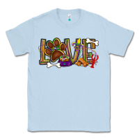 Dusty Blue Mardi Gras love dog paw Classic Tee - BundleAndBundleShop